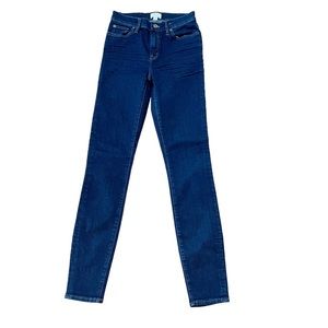 J. Crew Lookout High Rise Skinny Jeans Size 26 Tall Inseam 31 Dark Wash WORNONCE